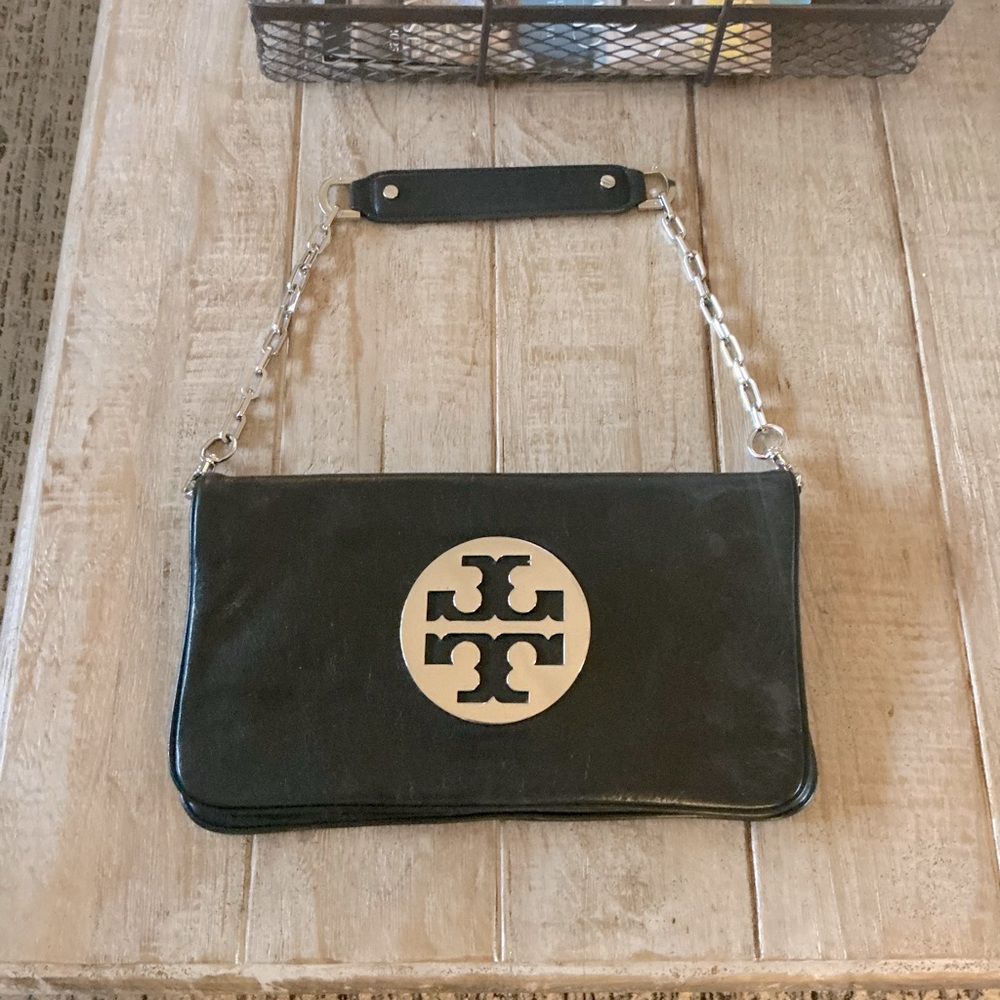 Vintage Tori Burch black and silver purse